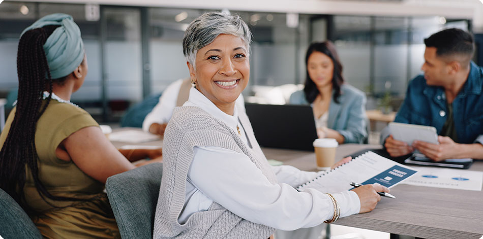 A professional woman smiling